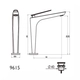 Griferia lavatorio monocomando alto Hidromet Space Black 9615NEG