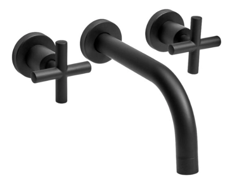 Griferia de lavatorio de pared Peirano Black Velvet ng mate 62-190