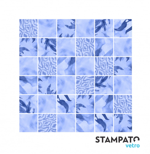 STAMPATO MALLAS (30x30) 5x5 NAT TROPICAL AZUL