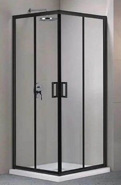 Box de ducha Aquaswim Recto marco negro 80x80x195cm ZGL-6008B 80T