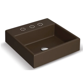 Bacha Deca de apoyo cuadrada Marron 3 agujeros LZA-07322-BAC