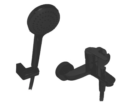 Griferia Ducha Hidromet Flat Exterior Black c/transf 8477