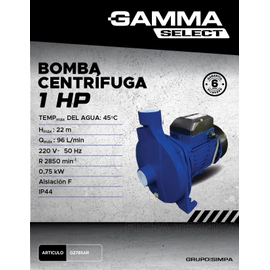 Bomba Centrífuga 1 HP - Gamma Select - G2785AR