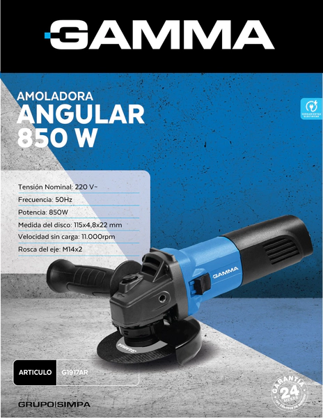 Amoladora Angular 850 W - G1917AR ficha técnica