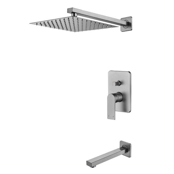 Griferia de bañera c/transf Estalgrif Skinny gun metal 6001-BA