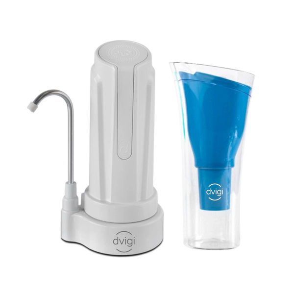 Purificador de Agua Dvigi Aqua + Jarra Sense Glass Azul