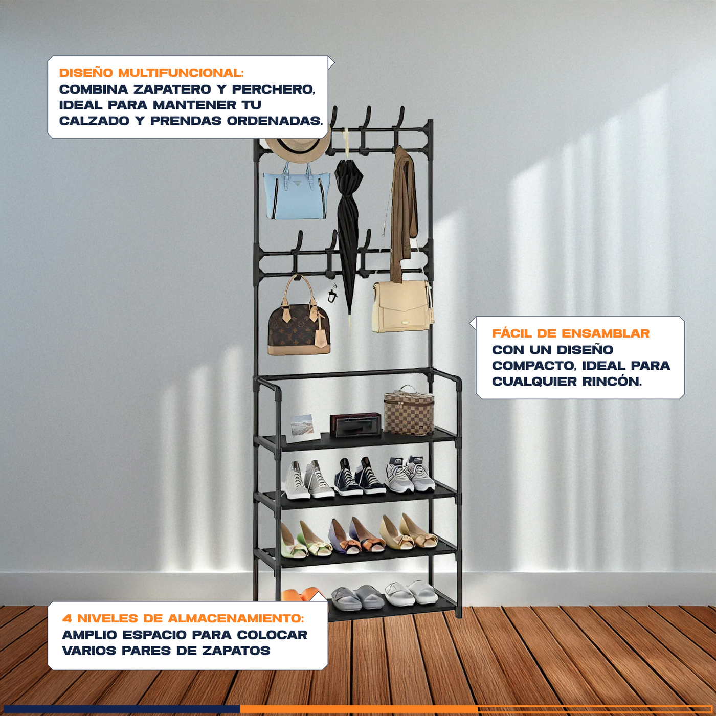 Perchero Recibidor Zapatero Metalico Ganga Market