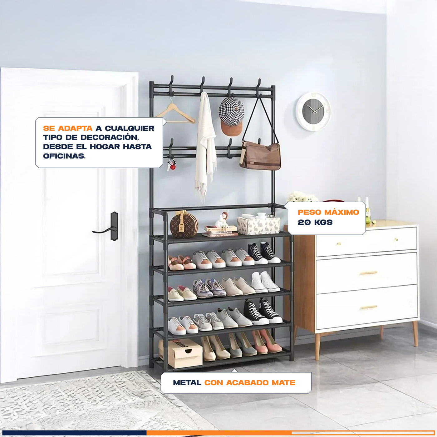 Perchero Recibidor Zapatero Metalico Ganga Market