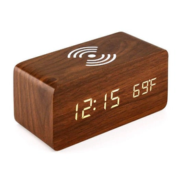 Cargador Reloj Despertador Madera