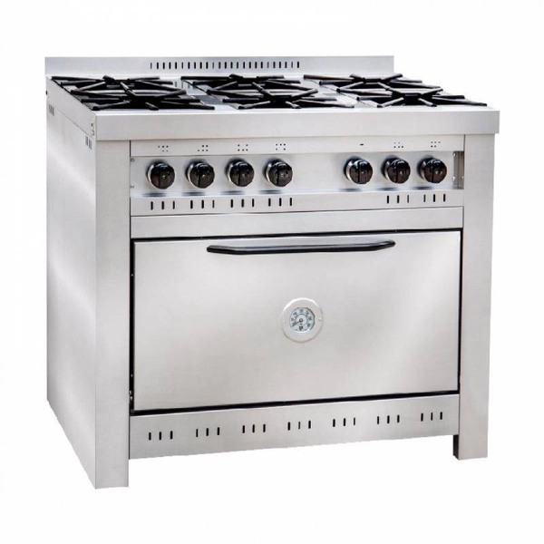 Cocina Industrial Corbelli Cf100 - Acero Inox 5 Hornallas Gas Natural O Envassa