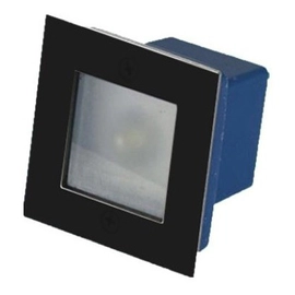 Emb Cuad Bronx Led 2W Aluminio Calido Negro