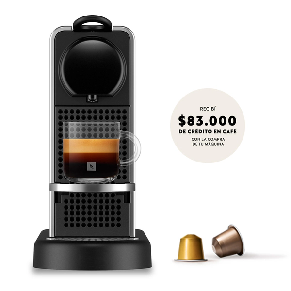 CAFETERA NESPRESSO CITIZ PLATINUM TITAN - PLATEADA 1LT 19BAR AUTO APAGADO (D140