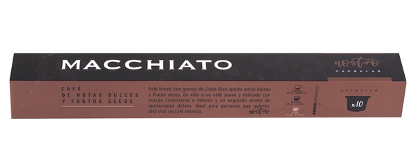 Capsulas Macchiato Nostro Compatible Nespresso X 10 Unidades