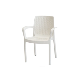 SILLA PLÁSTICA BLANCA TIPO RATAN GUINEA VOSS 2000 SIGUINEABL