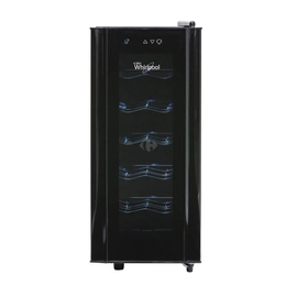 CAVA DE VINOS WHIRLPOOL WZC12ABDIM PARA 12 BOTELLAS 12 A 18 GRADOS NEGRA