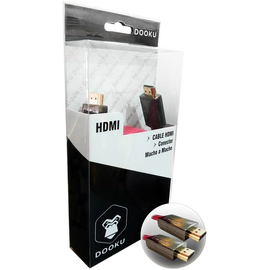 CABLE DOOKU DK-HF30 HDMI CONECTOR MACHO A MACHO PLANO GOLD 24K 3 MTS