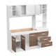 Combo Mueble Cocina Mosconi Sin Bacha Blanco Carvalho Mezzo