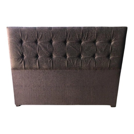 Respaldo Sommier Super Queen 160 Chenille Capitone Cuadrado Color Chocolate