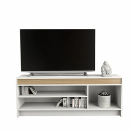 Rack Mesa Para Led Tv 1150 Melamina Minimalista Everest Con Olmo