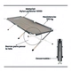 Catre Plegable Waterdog CATREALUM Aluminio Negro