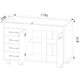 BAJOMESADA ORLANDI AB 632 PREMIUM - ABEDUL 2 PUERTAS 4 CAJONES