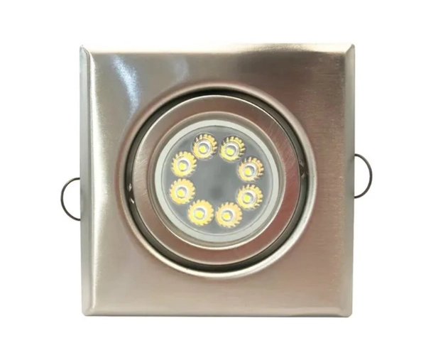 Pack X10 Spot Embutir Led Cuadrado Luz 5W Fria Plata