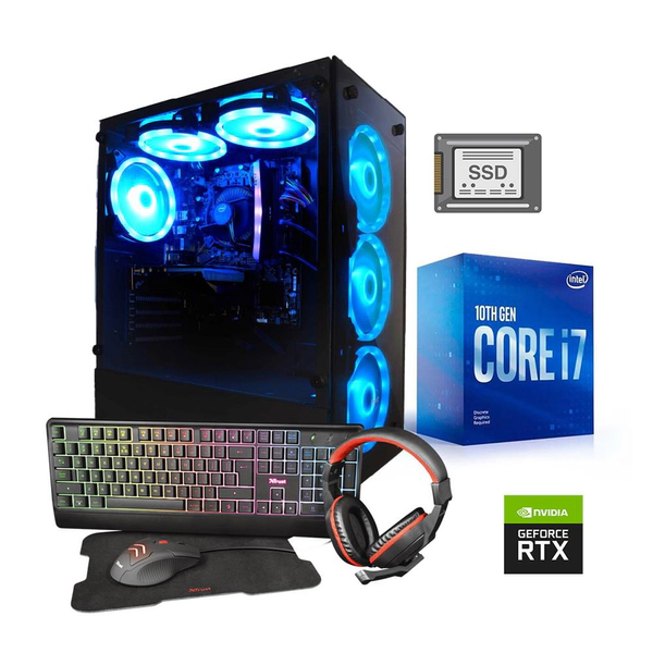 PC ARMADA GAMER INTEL i7-10700 16GB SSD 960GB VIDEO RTX3050 RGB
