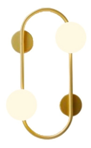 Aplique Trust Pared 2 Globo G9 Opal Satinado Dorado