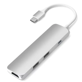Hub Adaptador Slim 4 En 1 Satechi A00195 Usb-c Hdmi 4k 60w