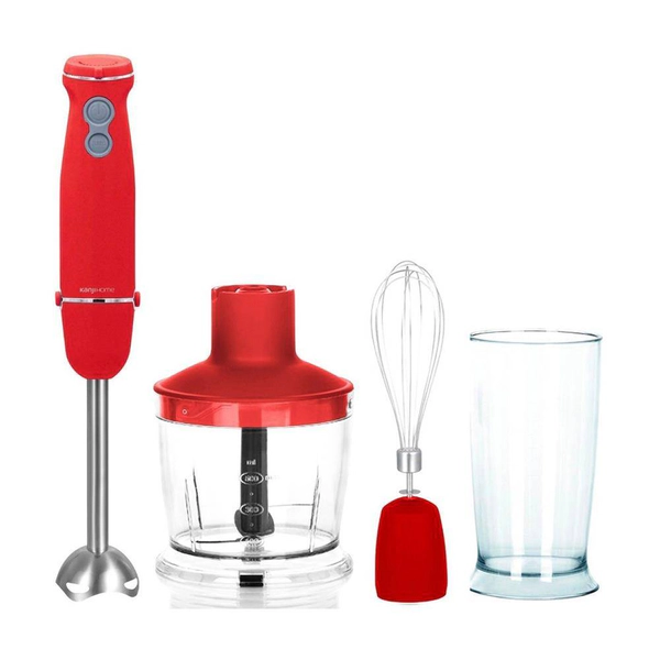 LICUADORA DE MANO KANJIHOME KJH-BL1000HB02 3 EN 1 MINIPIMER 1000W ROJA