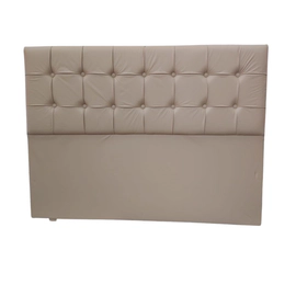 Respaldo Sommier Super Queen 160 Ecocuero Capitone Cuadrado Beige Pessego