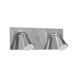 Aplique Pared Spot 2 Luces Dicroico Dublin Rectangular Plata
