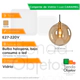 Colgante Caramel Cristal Redondo 300Mm E27 Ambar