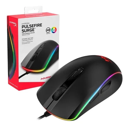 Mouse Gamer Hyperx Pulsefire Surge Rgb 16000dpi Led Rgb Ambidiestro Negro