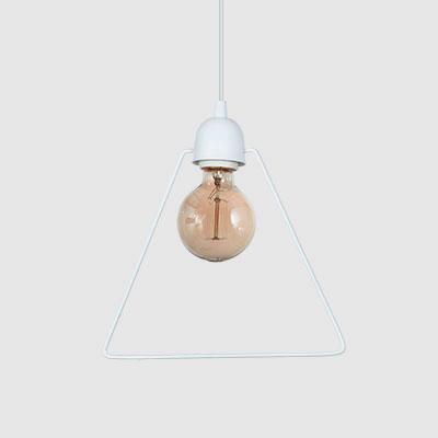 Colgante Geo Triangulo Deco Vintage 2 Luces Base Lineal Led Blanco