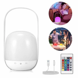 LÁMPARA VELADOR LED RECARGABLE TÁCTIL MESA CONTROL RGB USB C