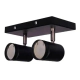Aplique Riel Base Techo 2 Luces Spot Cilindro Dicro Led Gu10 Negro