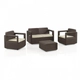 Set Muebles Berner Apolo 55347 con Sillones y Mesa Wengue