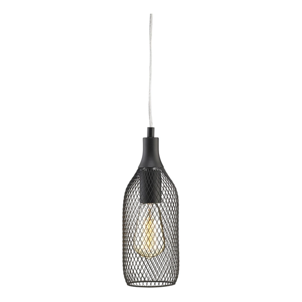 Colgante Gin E27 Malla Metalica 120X330Mm Negro