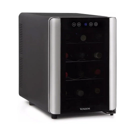 CAVA DE VINOS VONDOM T12ACERO PARA 12 BOTELLAS 12 A 18 GRADOS NEGRA