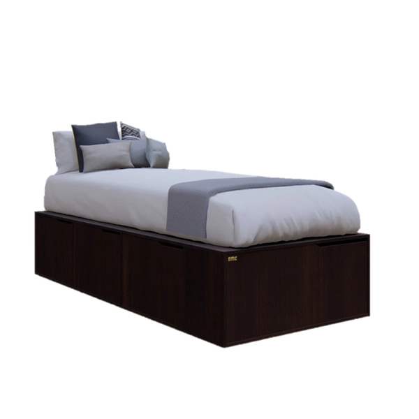Cama Box EMC 1 plaza con 3 Cajones y 1 zapatero Wengue