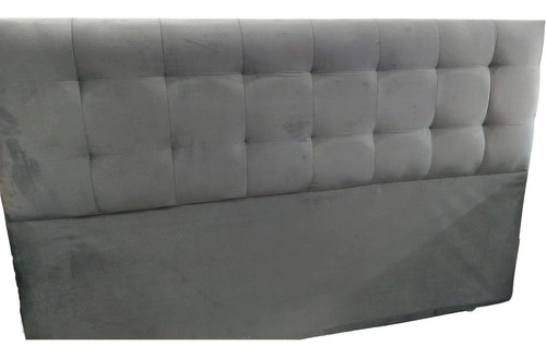 Respaldo Para Sommier King Size 200cm Pana Capitone Color Gris