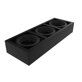 Plafon Led Ar111 Box 3 Luces Gu10 Negro