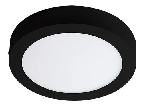 Panel Led 24w Aplicar Redondo Negro Frio 2040 Lumens