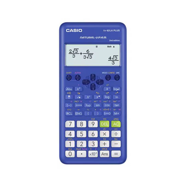 CALCULADORA CIENTIFICA CASIO FX-82LA - AZUL 2° EDICION 252 FUNCIONES 102 DIGITO