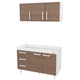 Combo Mueble Cocina Mosconi 1,20m Sin Bac Blanco Carva Mezzo