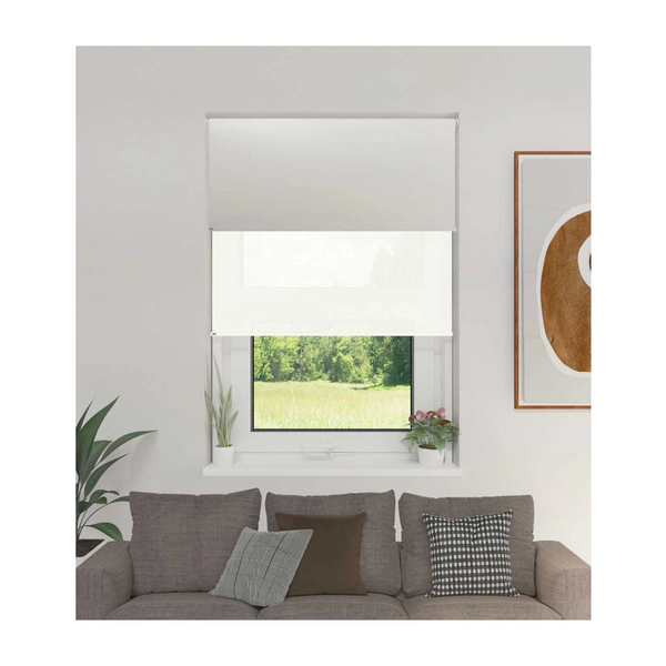 CORTINA ROLLER DOBLE BLACK OUT Y SCREEN -BLANCO 120 X 220