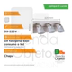 Aplique Pared 3 Luces Baño Inoxidable Vidrio Platil Con Led Cálida