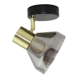 Aplique Scotch Pared O Techo 1 Luz Con Tulipa Vidrio Humo E27