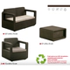 Set Muebles Berner Apolo 55347 con Sillones y Mesa Wengue